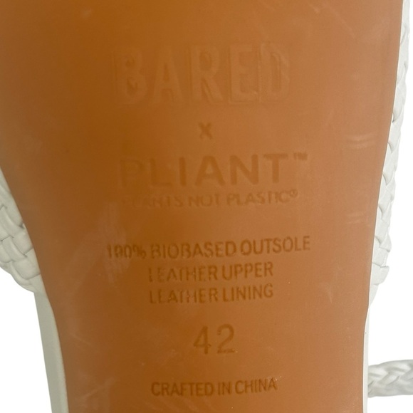 Bared X Pliant Nighthawk White Leather Woven Block Heels Women SZ 42 US 11-11.5 - Picture 4 of 16